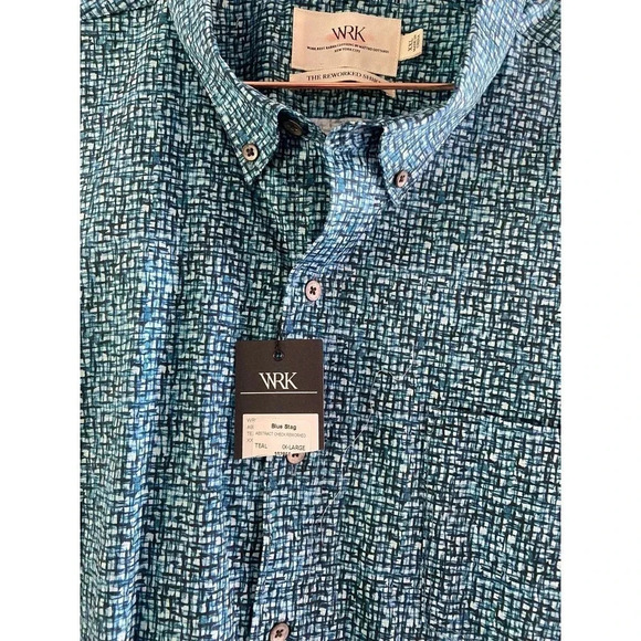 WRK Work Rest Karma Men's Button Down Reworked Shirt Size XXL - Picture 3 of 5